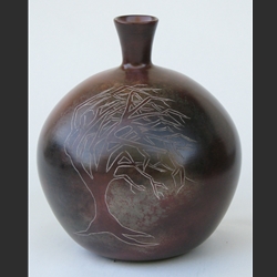 Vase with Windblown Tree